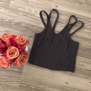 Gray Crop Top